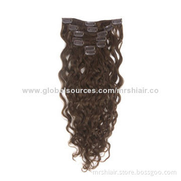 #6 medium chestnut 70gram curly Brazilian clip in hair